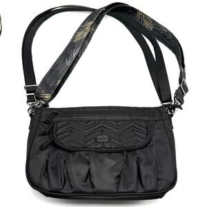 Lug Mambo Crossbody Purse Black Travel Bag Organizer RFID Blocking Adjustable